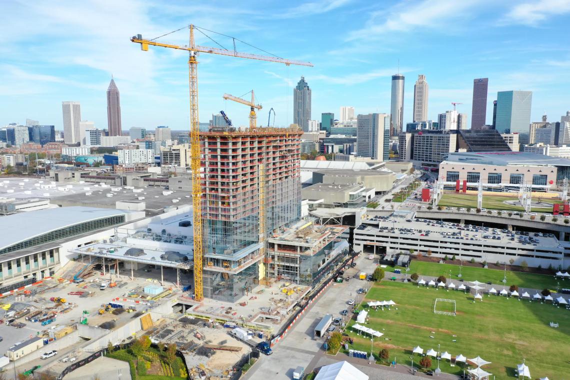 Construction update ATL's largest hotel in ages eclipses halfway point